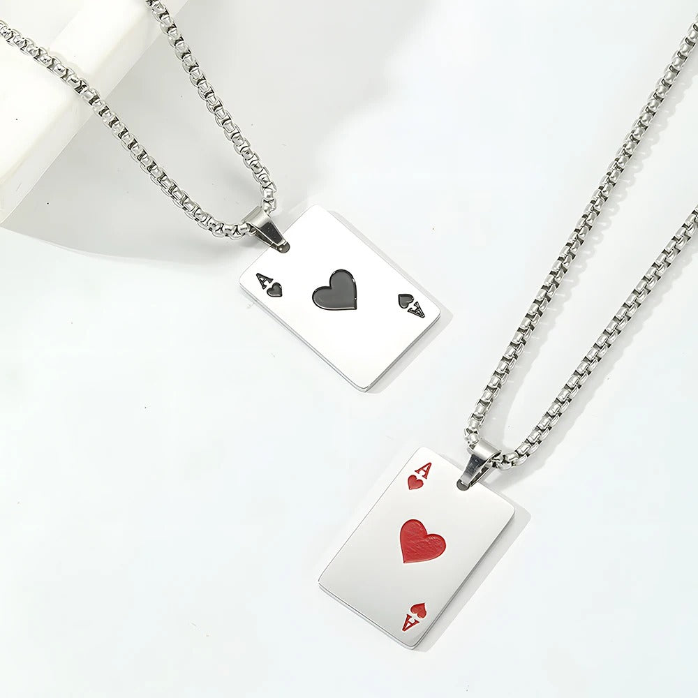 poker card chain necklace