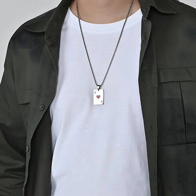 poker card chain necklace