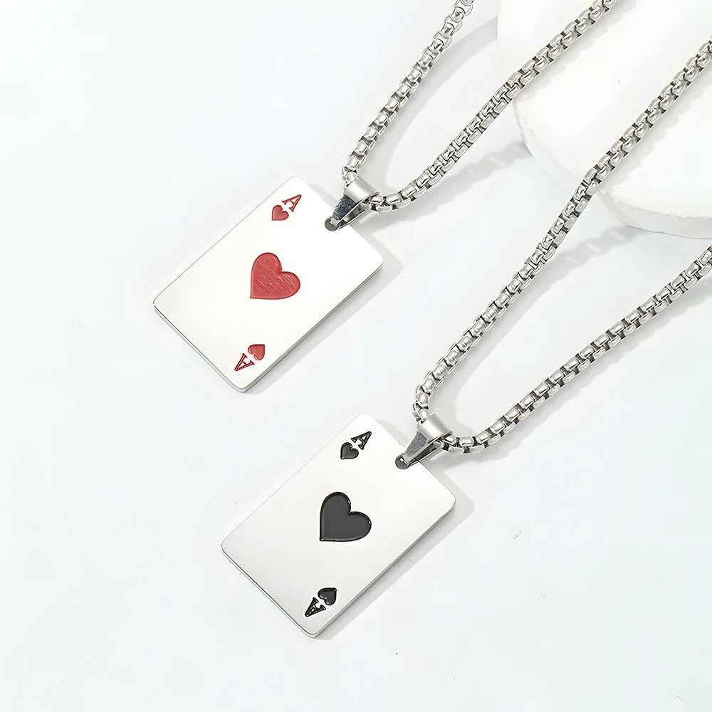 poker card chain necklace