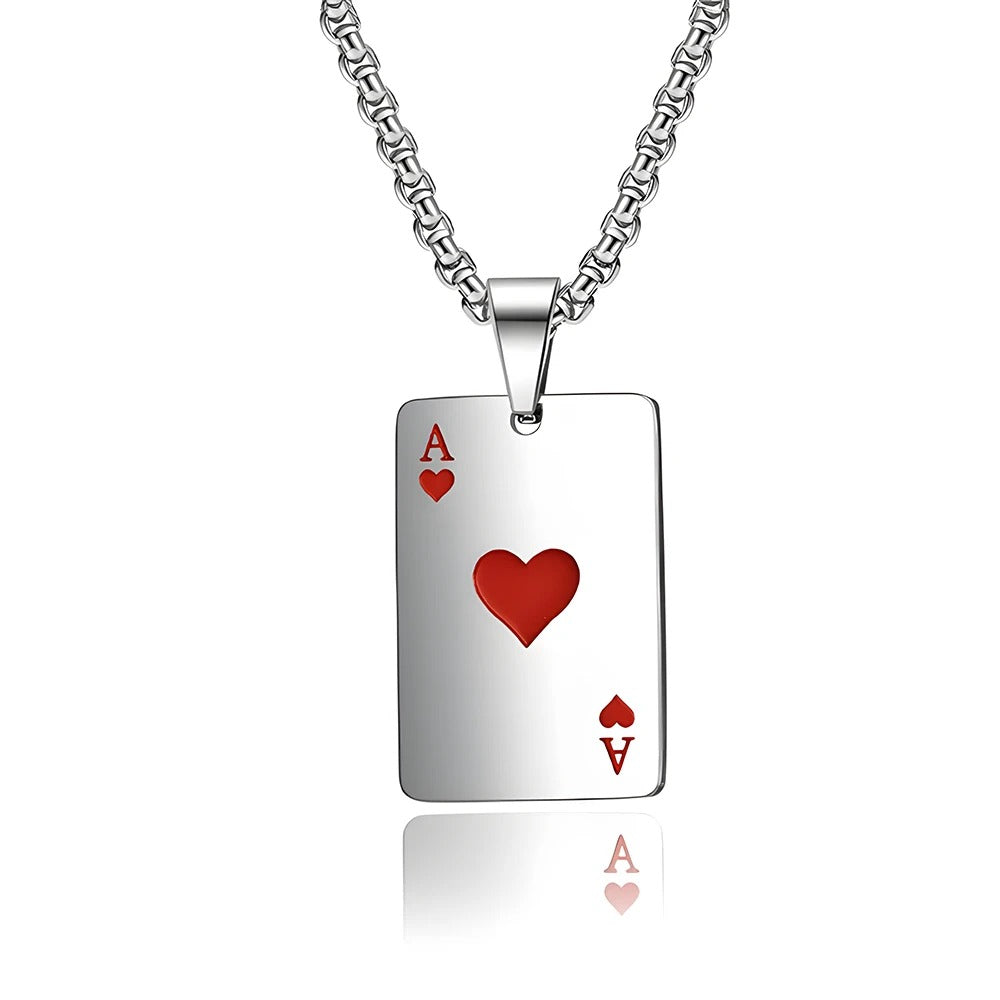 poker card chain necklace