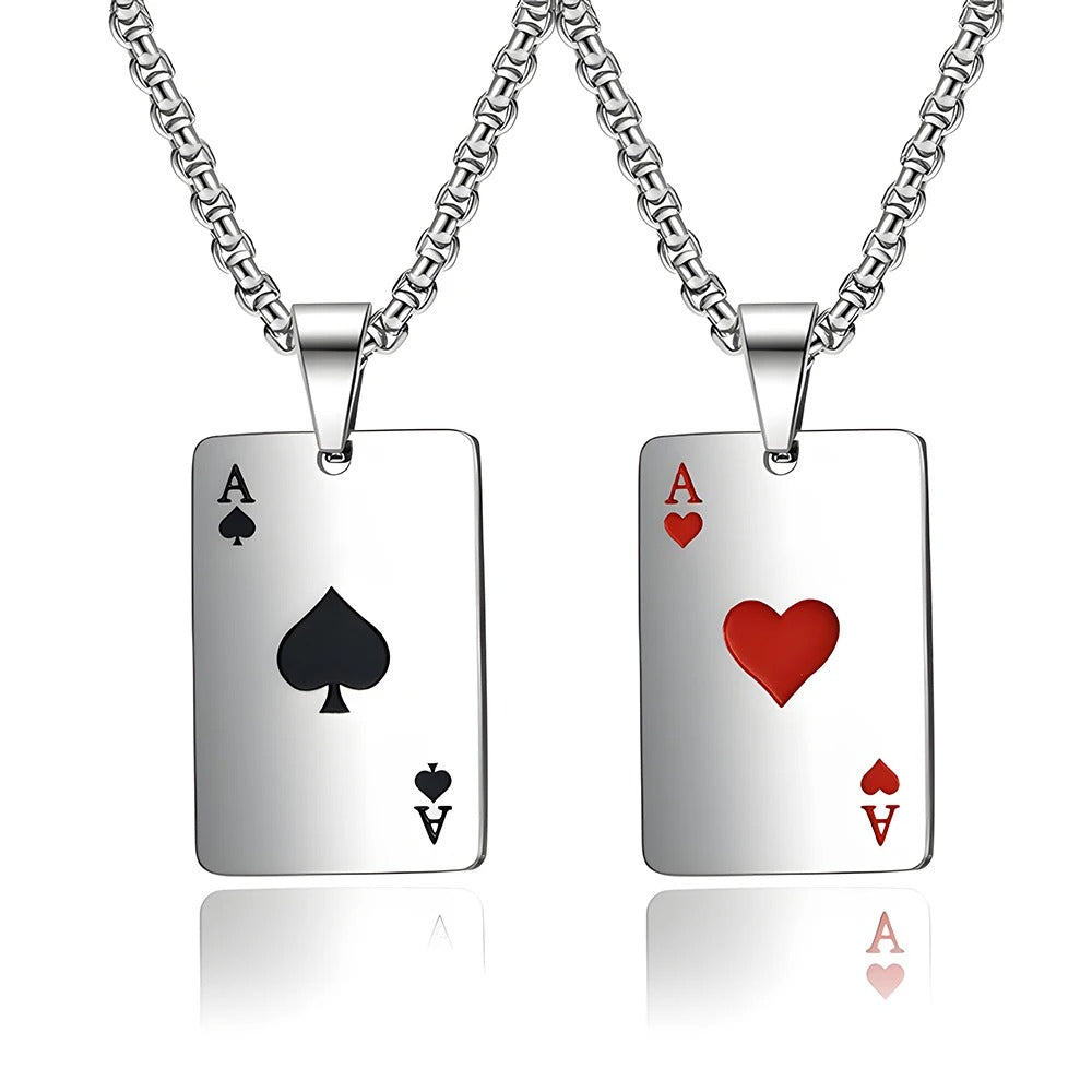 poker card chain necklace